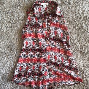 Francesca’s Sans Souci Sheer hi-low tank blouse